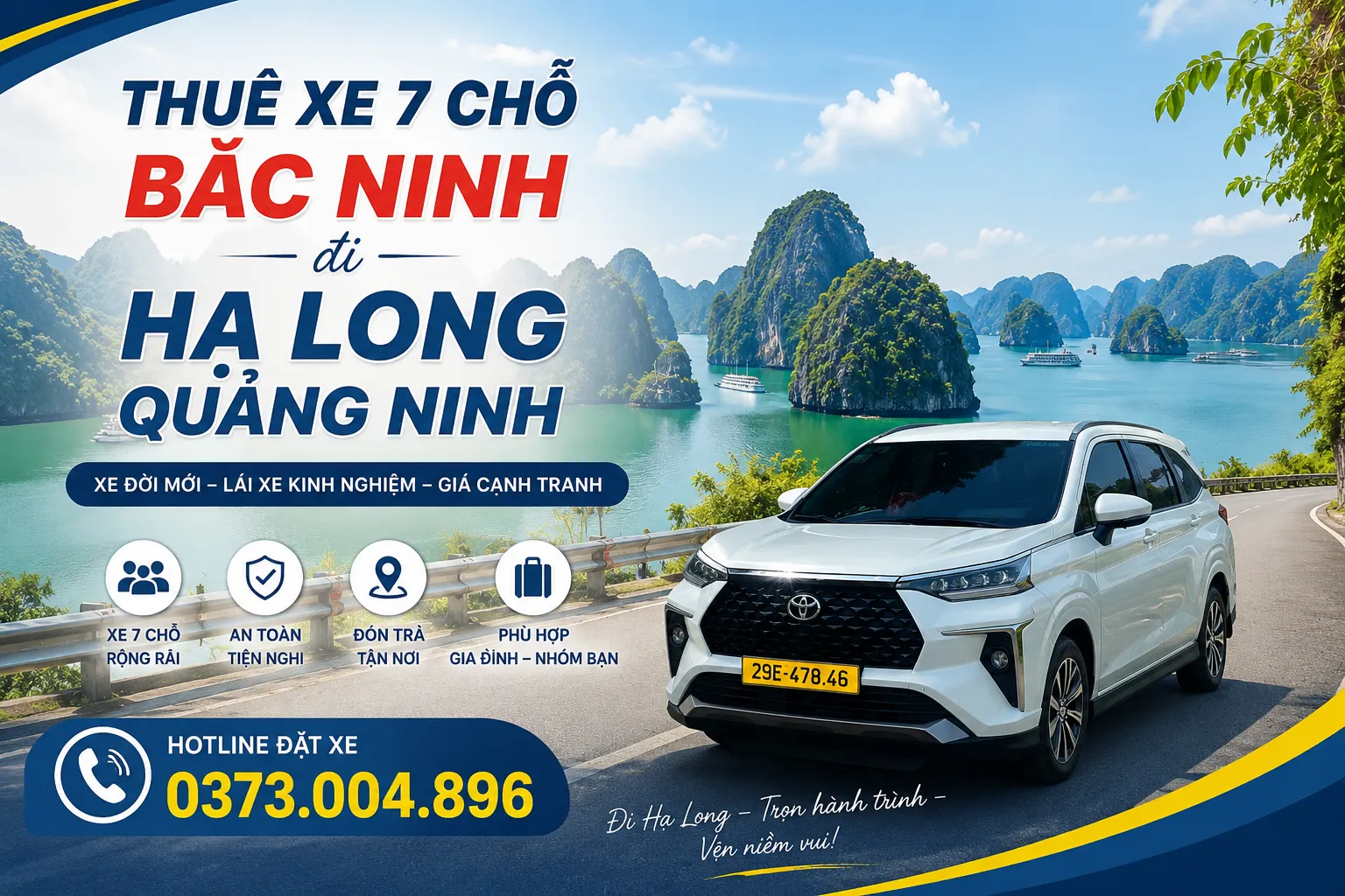 Thuê xe 7 chỗ Bắc Ninh đi du lịch Hạ Long, Quảng Ninh